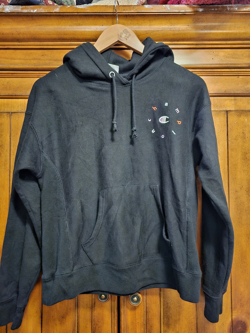 Pokémon Center x Champion Kanto Gym Badge Reverse Weave Hoodie Black Kids Small